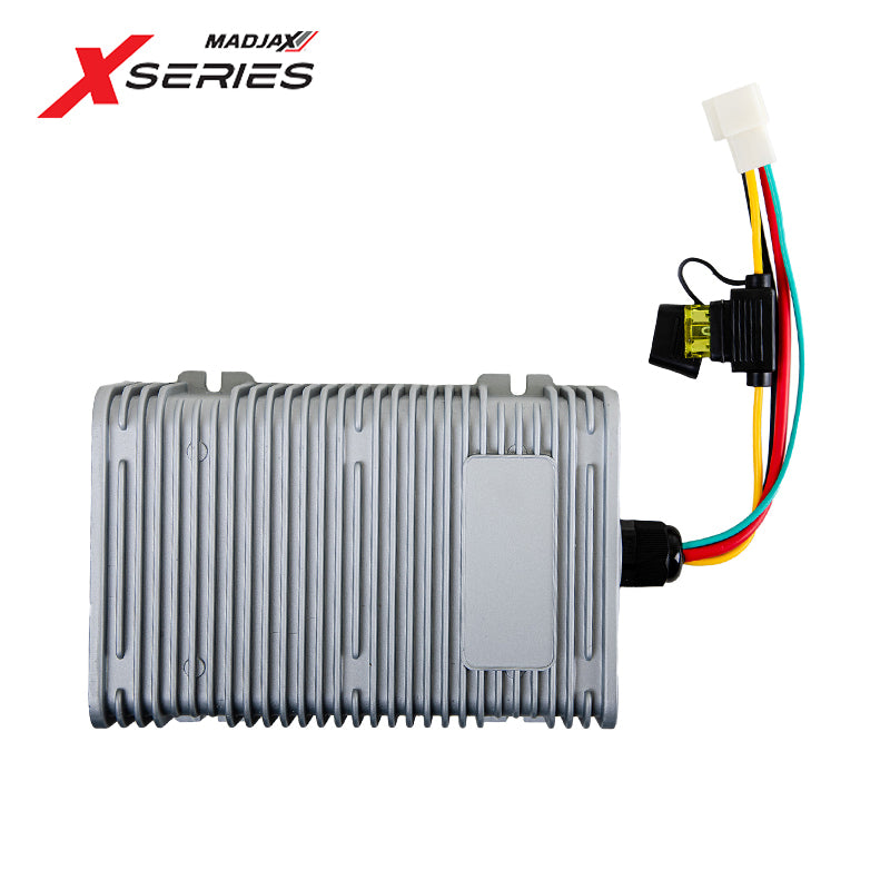 OEM replacement 60V-12V DC-DC voltage reducer for MadJax XSeries golf cart models X2, X4, and X6 by Reliance, Item #13-087 and includes free shipping.