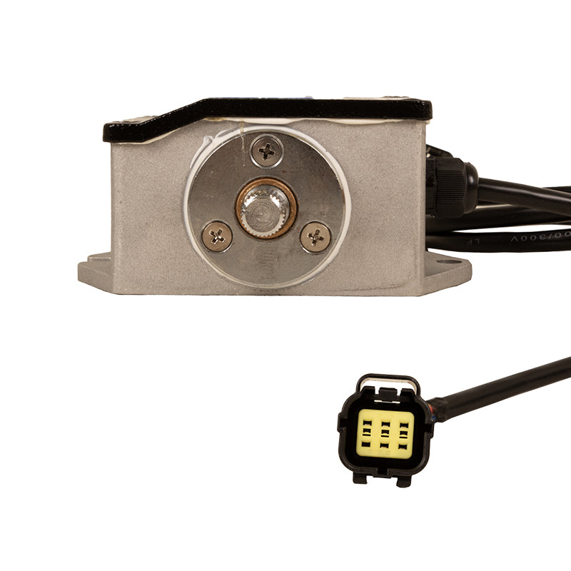 End view and 6-pin connector view of the replacement Accelerator Hall Effect Sensor for MadJax golf carts.