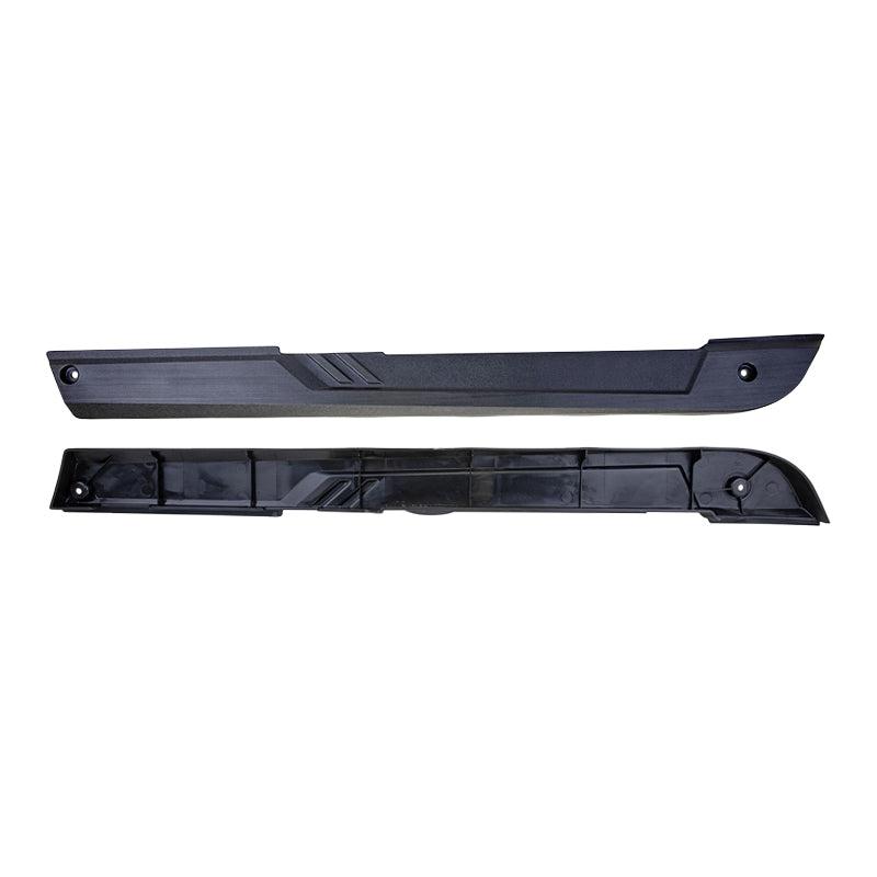 View of the front and backside of the XSeries OEM replacement pass side rocker panel.