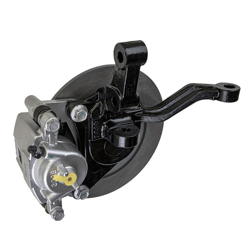 Rear view of the passenger side replacement non-lifted oem spindle assembly designed for the Generation 2 XSeries Storm golf carts by Madjax, sold with free shipping by Salt City Golf Cart in Hutchinson, Kansas.