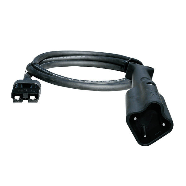 Golf cart charger replacement cable, 7' length, with Anderson SB50 connector and Yamaha Drive (G29) and Drive2 3-pin connector, compatible with Eagle Performance chargers, sold by Salt City Golf Cart, with free shipping, Item #602YAM.