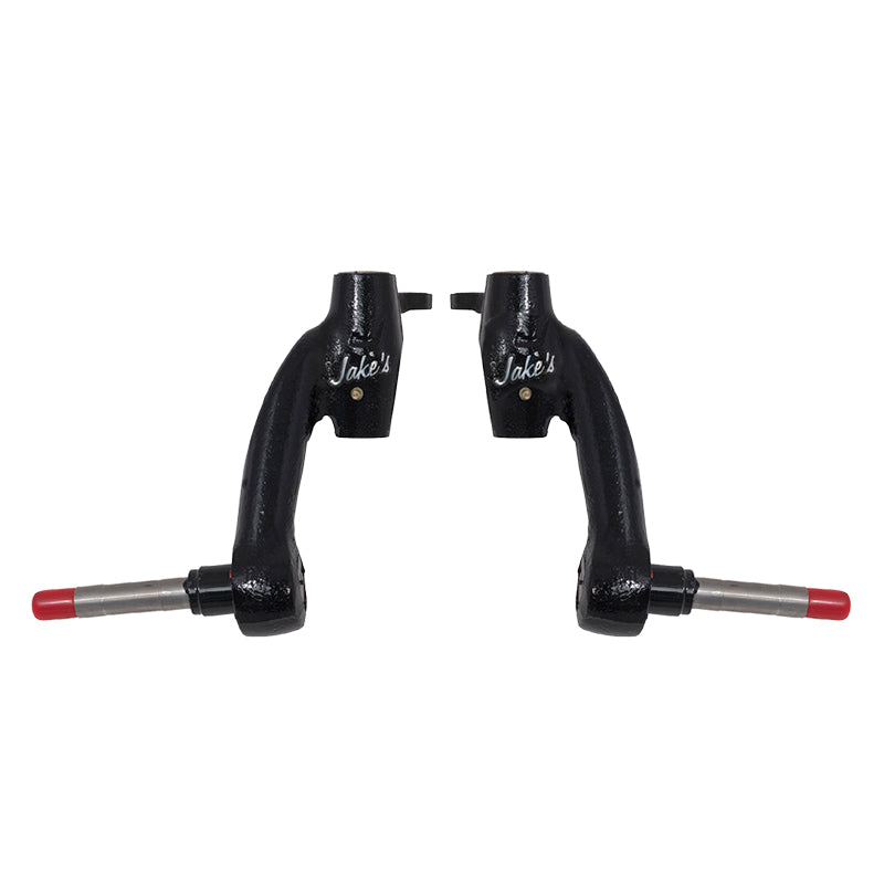 Pair of new 6" front spindles for Yamaha G22 golf cart by Jake's 6" spindle golf cart lift kit, featuring greasable spindles, Item #6255.