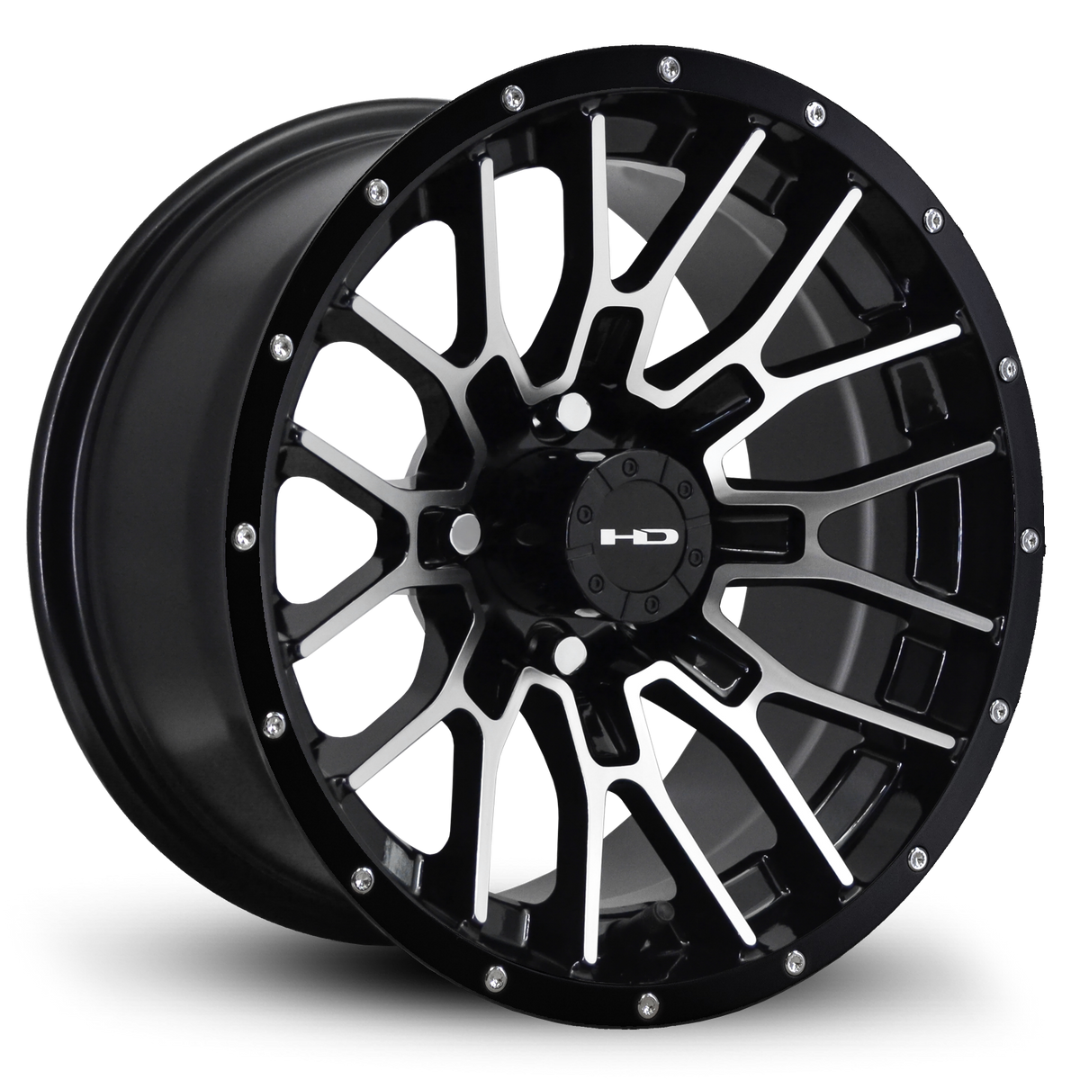 HD Golf RTC 14x7 -14 4x101.6mm 68.2mm Gloss Black/Mchnd Fc Blk Riv