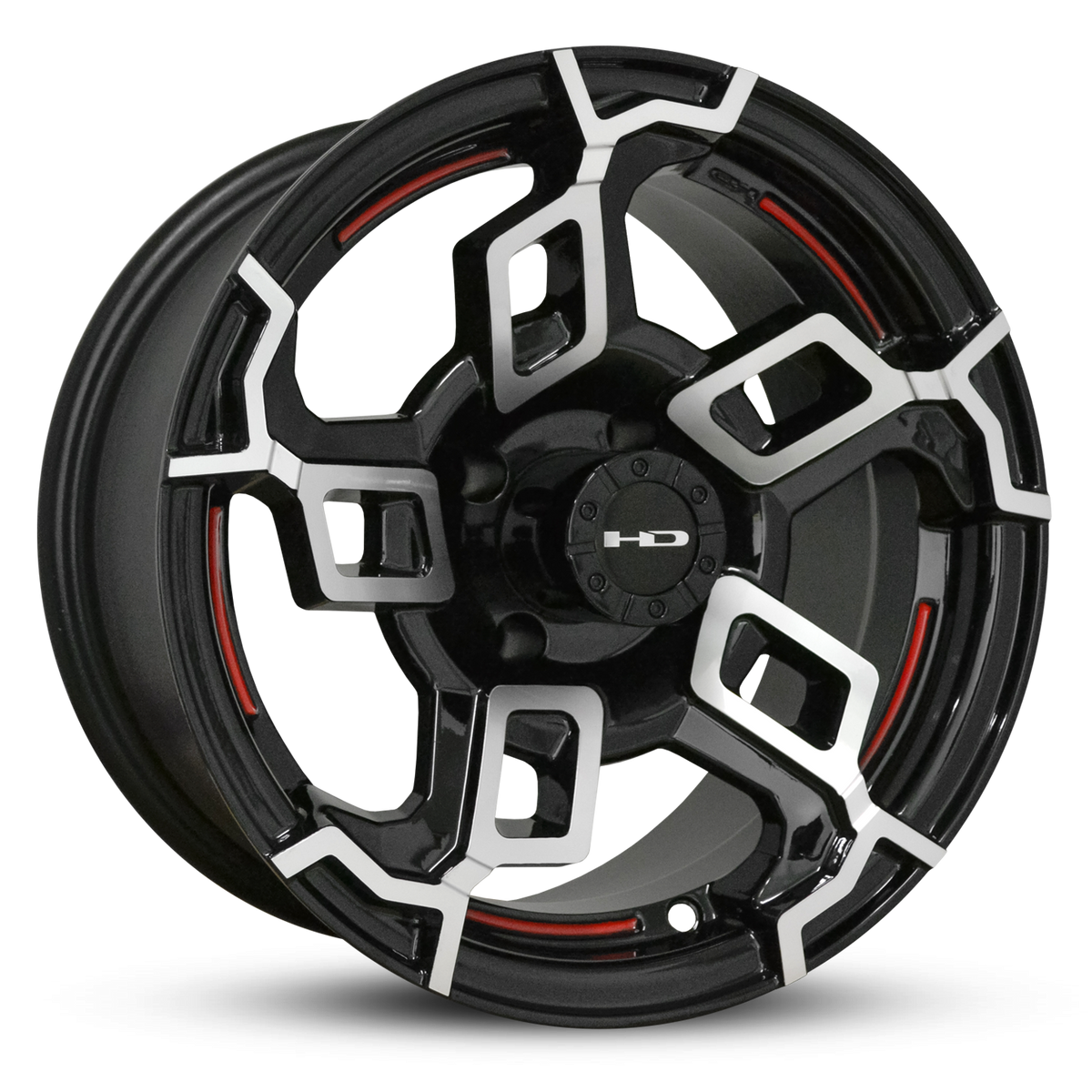 HD Golf Switch 14x7 -14 4x101.6mm 68.2mm Gloss Black/Mach Face&Redline