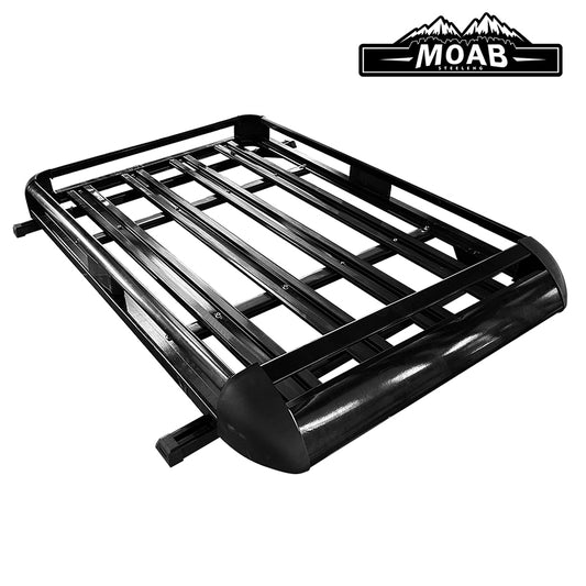 Golf cart roof luggage rack by Steeleng, Moab model, designed with aluminum construction and comes with all necessary mounting hardware for Club Car DS and Precedent models, EZ-GO TXT models, and Yamaha Drive (G29) golf carts, offered with free shipping by Salt City Golf Cart in Hutchinson, Kansas.