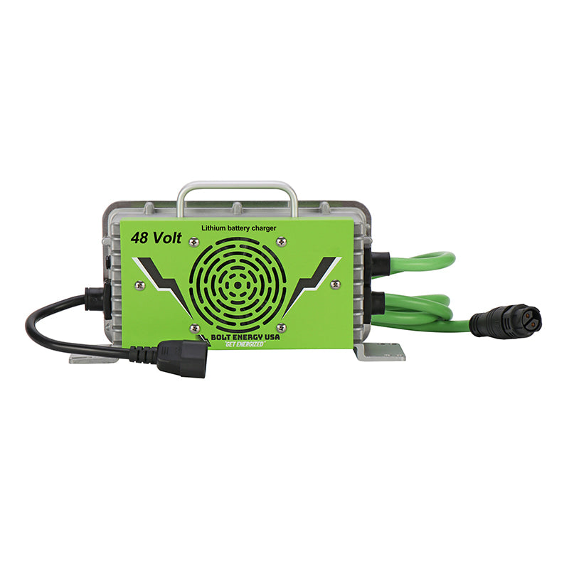 High speed waterproof 48 volt lithium battery charger by Bolt Energy.