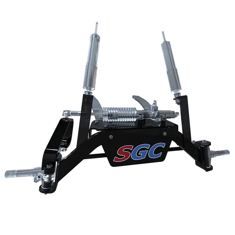 Exploded and expanded view of the LKTX13 E-Z-GO TXT/PDS gas powered golf cart 6" drop-axle lift kit by Steeleng, Part #LKTX13, for model years 2008.5 through 2013, sold by Salt City Golf Cart in Hutchinson, Kansas.