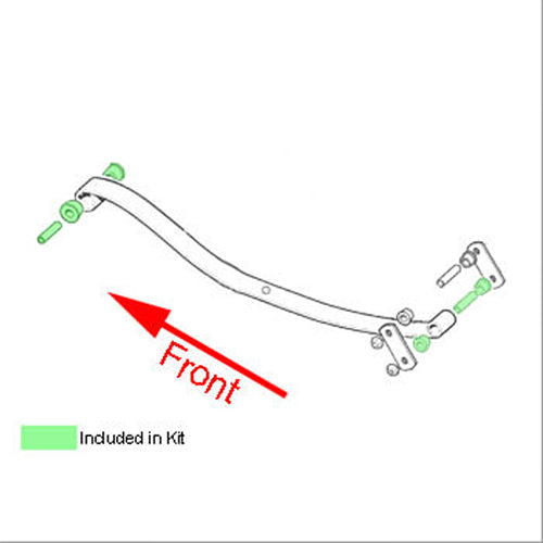 Expanded view of the location of EZGO RXV model golf cart replacement leaf spring sleeves and bushings.