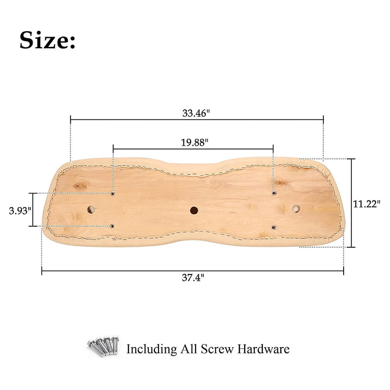 Dimensions and size specifications for Club Car DS front seat backrest OEM-style cushion replacement.
