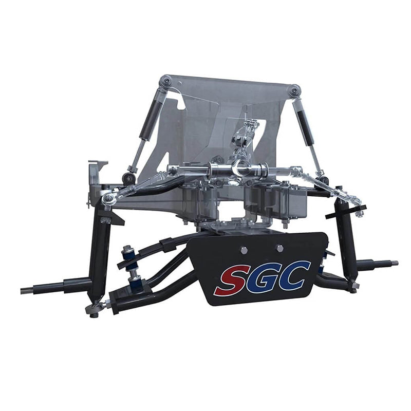 Exploded view diagram of the popular and high quality SGC 4" Club Car Precedent A-Arm golf cart lift kit.