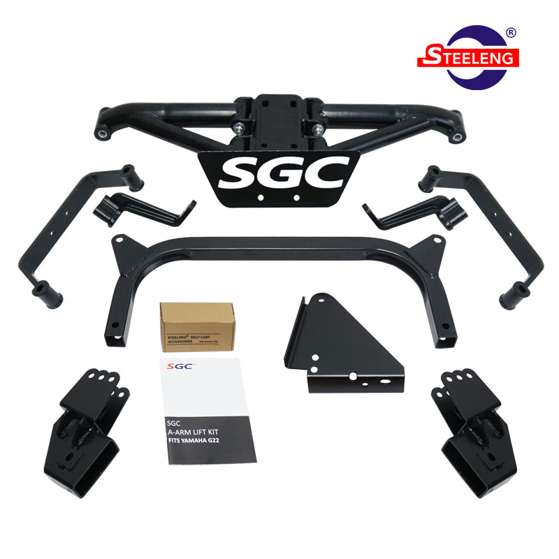 6-inch A-Arm golf cart lift kit by SGC designed for 2003-2007 model year G22 gas and electric golf carts, offered with free shipping by Salt City Golf Cart, model #LKYM09.