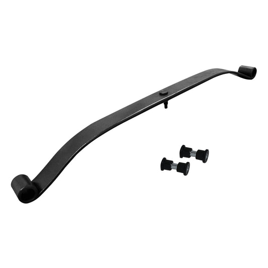 Single-Leaf OEM standard duty replacement front leaf spring assembly for Club Car DS model golf carts, gas and electric - includes sleeves and bushings.