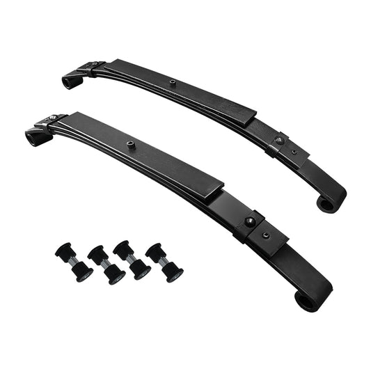 3-Leaf replacement leaf spring set for worn out suspensions on Club Car DS and Carryall model golf carts, gas and electric - includes sleeves and bushings.