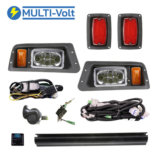 Yamaha G-Series golf cart deluxe street legal LED light kit with horns, blinkers, and brake lights.