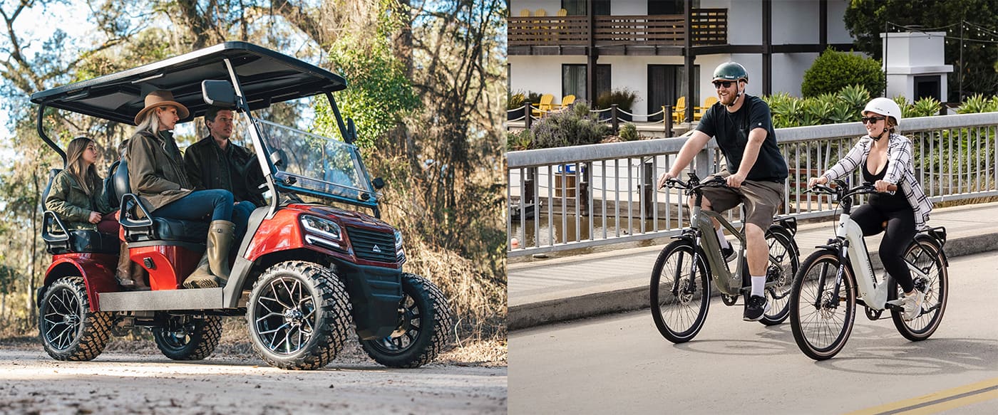 Homepage main banner image for Salt City Golf Cart in Hutchinson, Kansas, an authorized Troxus E-bike, Sierra LSV, Steeleng, Madjax, Trojan, Bolt Energy, and NOVA authorized dealer.