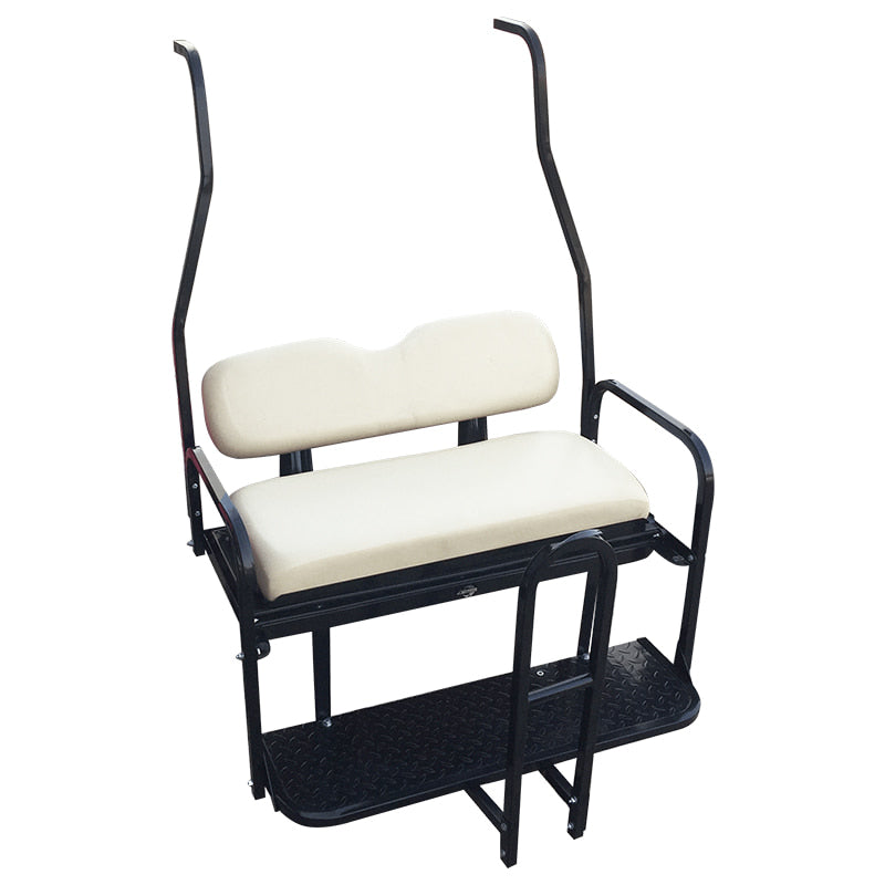 White Club Car DS model golf cart rear flip seat for sale in Hutchinson, Kansas.