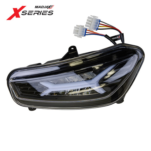 Replacement driver side LUX LED headlight assembly for Storm golf carts and XSeries X2, X4, and X6 models, 2023 and newer, sold with free shipping by Salt City Golf Cart, Item #02-131-1.