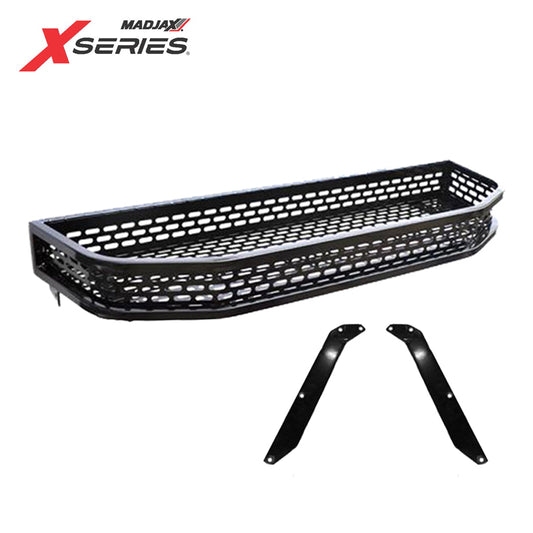 New golf cart clays basket with brackets designed for the MadJax XSeries Storm line of golf carts as well as EZGO TXT models, 1995 and newer, offered with free shipping, Item #04-011.