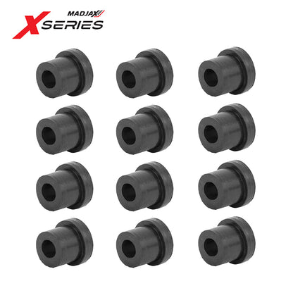 Full set of 12 OEM rear leaf spring replacement bushings for 2023 and newer MadJax XSeries golf carts and PTVs, sold by Salt City Golf Cart in Hutchinson, Kansas and including free shipping, Item #28-008.