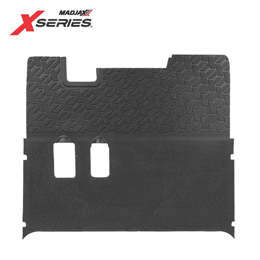 OEM factory floor mat designed for 2023 and newer MadJax XSeries Storm golf carts and PTV, with textured finish and logos, offered with free shipping from Salt City Golf Cart, Item #28-094.