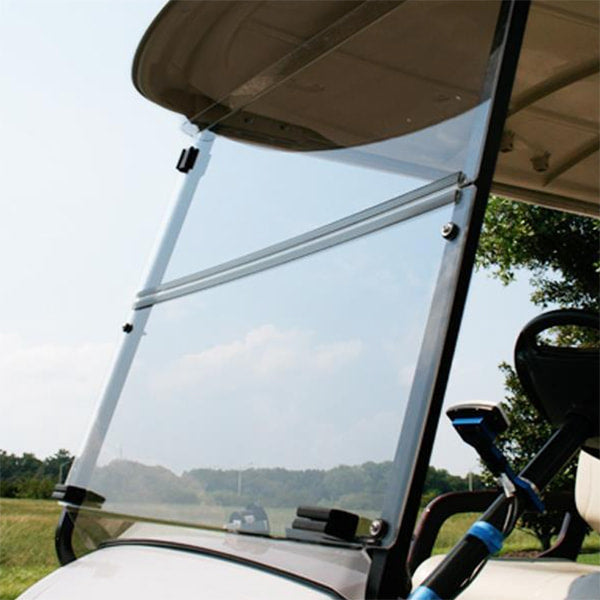 Yamaha Drive golf cart clear folding windshield by RedDot available for sale near Hutchinson, Kansas.