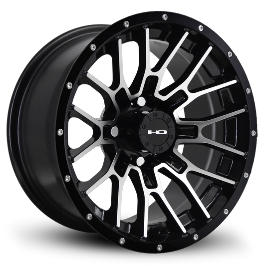 HD Golf RTC 14x7 -14 4x101.6mm 68.2mm Gloss Black/Mchnd Fc Blk Riv