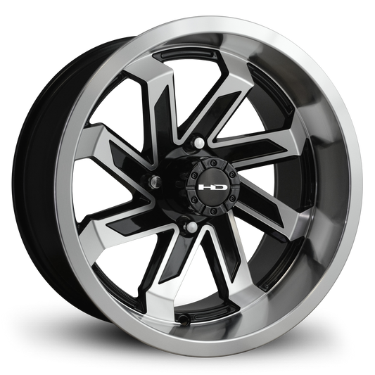 HD Golf Saw 14x7 -14 4x101.6mm 68.2mm Gloss Black/Machined Face&Lip