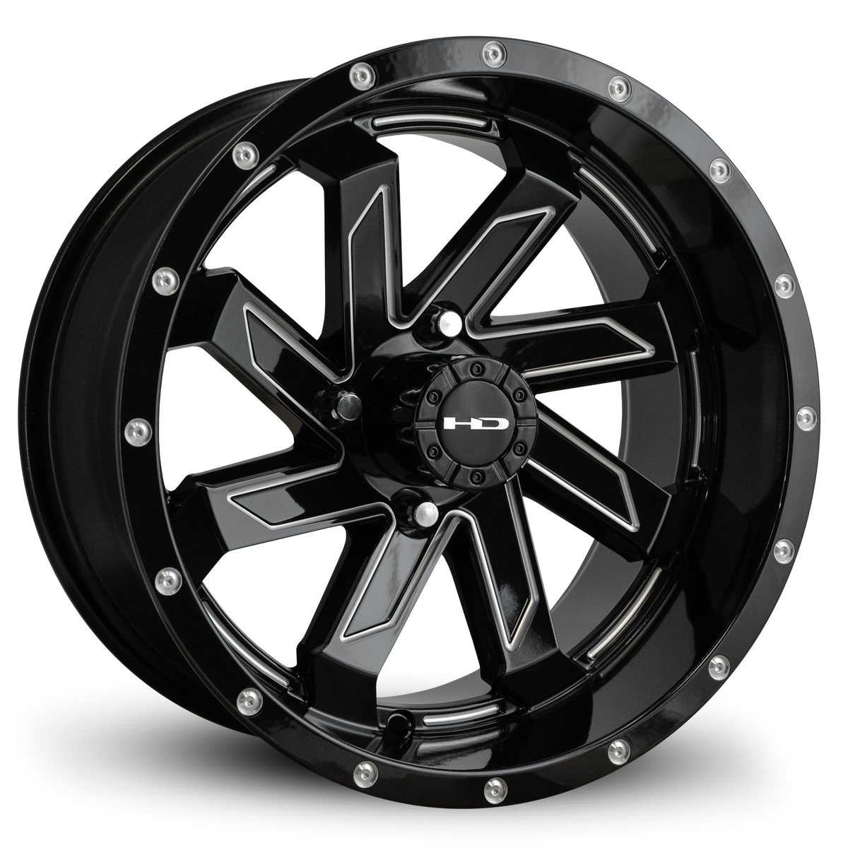 HD Golf Saw 12x7 -14 4x101.6mm 68.2mm Gloss Black/Milled Edge
