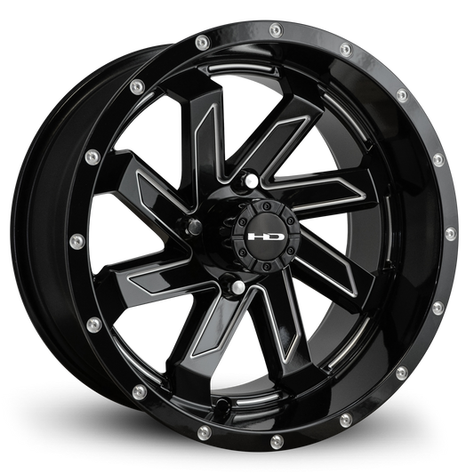 HD Golf Saw 14x7 -14 4x101.6mm 68.2mm Gloss Black/Milled Edge