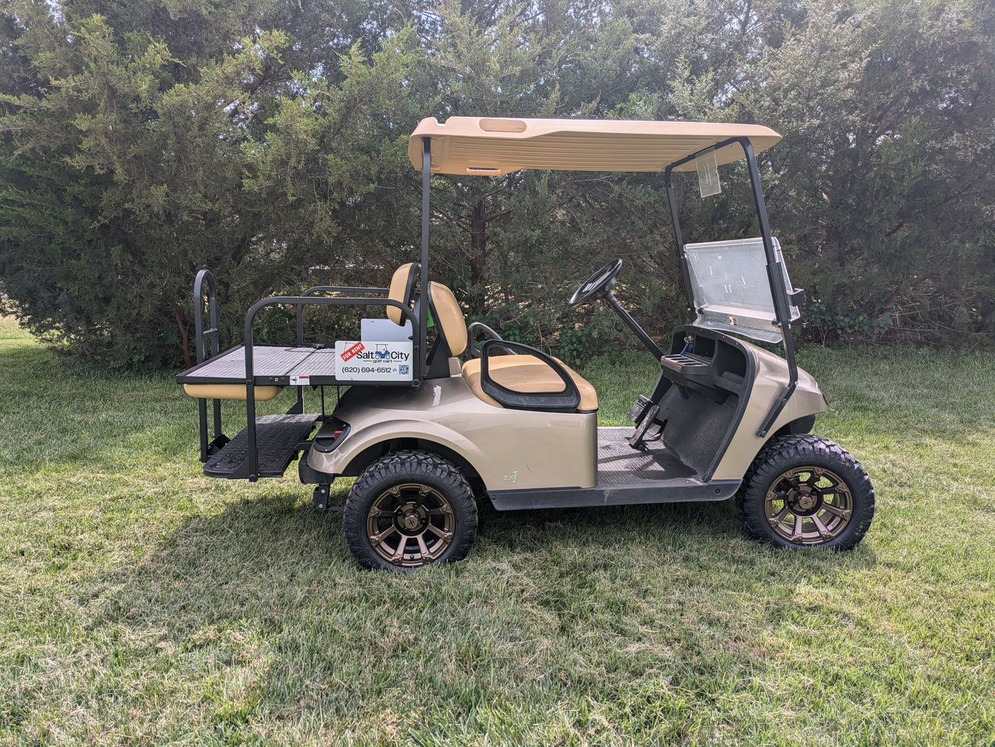 EZGO 2021 Gas Gold Colored with Flip Seat and Lights