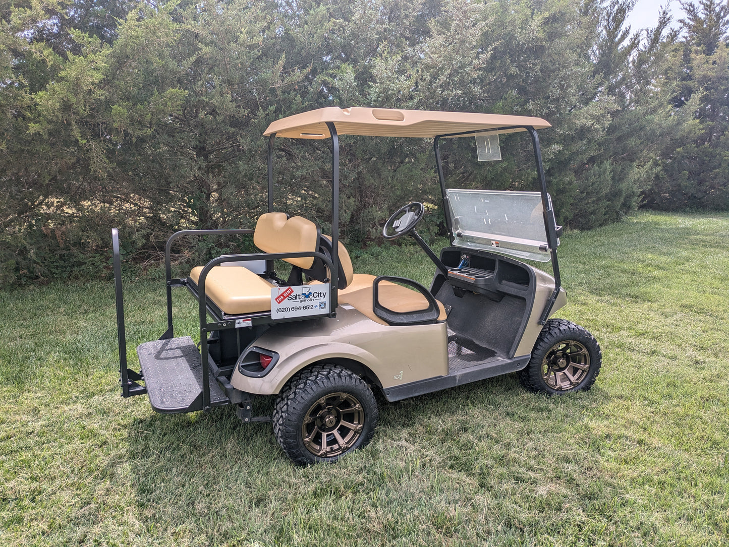 EZGO 2021 Gas Gold Colored with Flip Seat and Lights