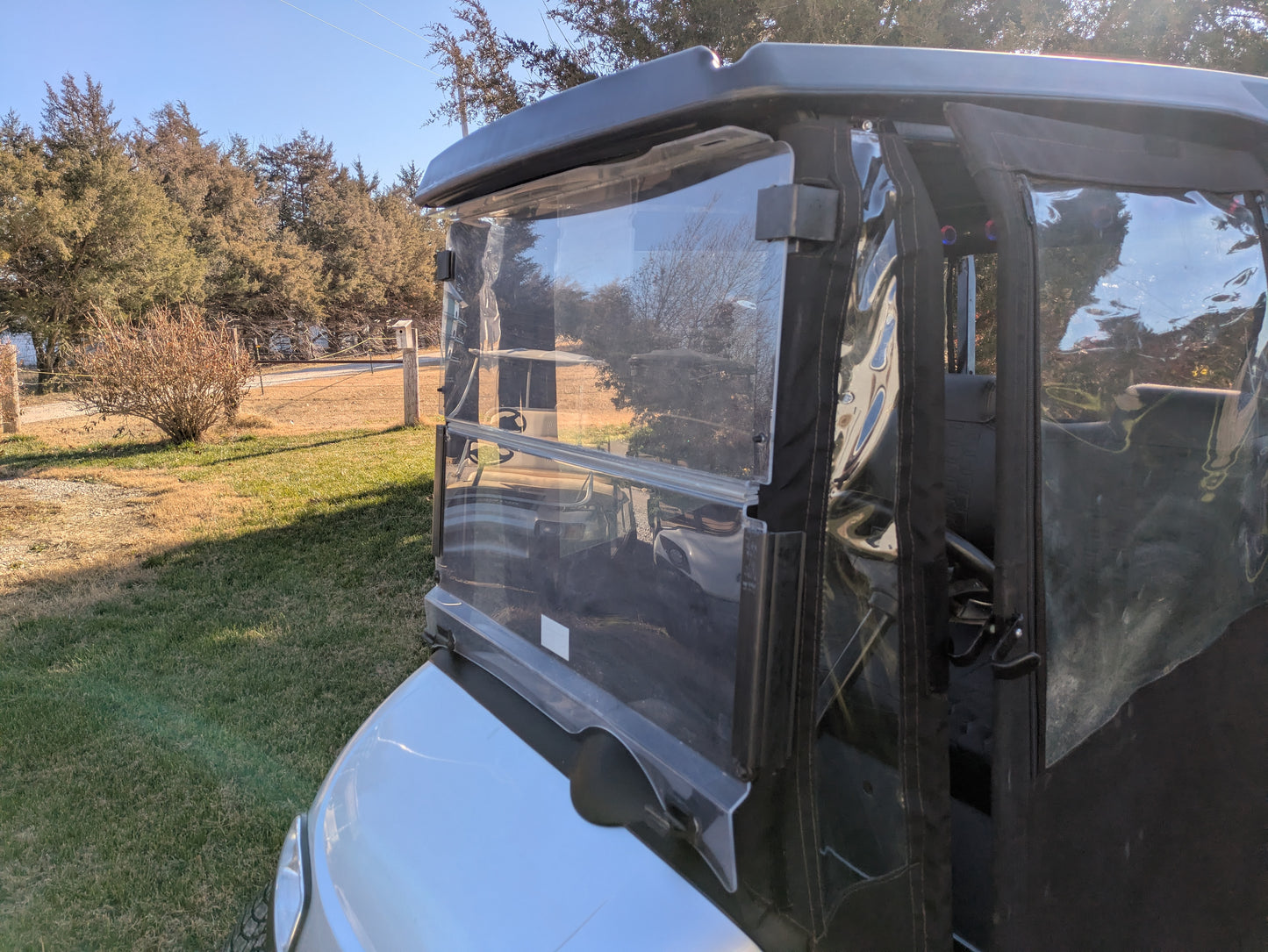 2018 Silver EZGO RXV with Enclosure and Soundbar