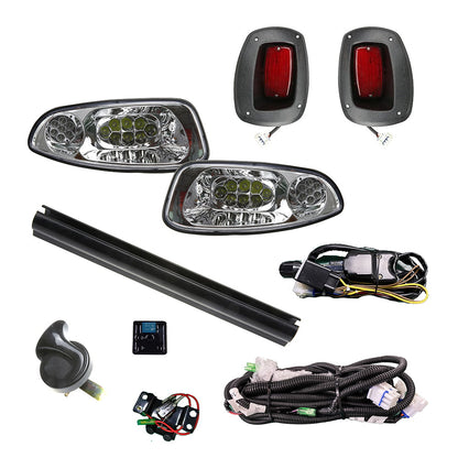 Deluxe light kit for EZ-GO RXV golf carts, gas and electric, for sale near Hutchinson, Kansas.