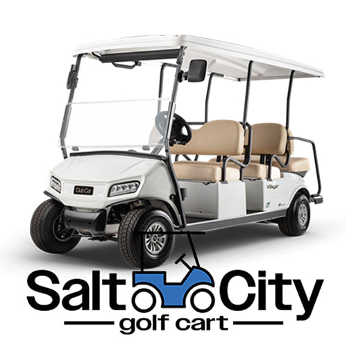 6-passenger gas and electric golf cart rentals available for special events and transport near Hutchinson, Kansas.